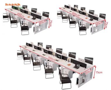 Bàn nhân viên văn phòng dạng cụm có vách ngăn - VPN 017