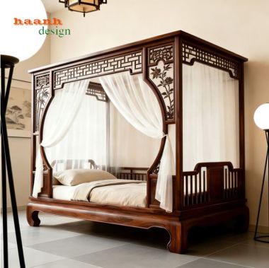 Giường la hán gỗ óc chó – Đẳng cấp cổ điển cho phòng ngủ-SBT 016