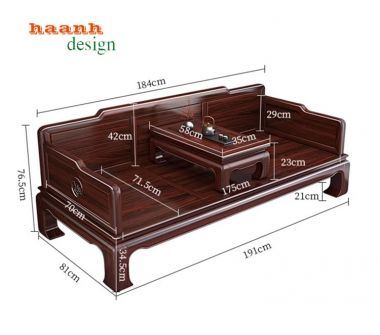 Giường la hán gỗ tự nhiên chất lượng phong cách Á Đông SBT 003