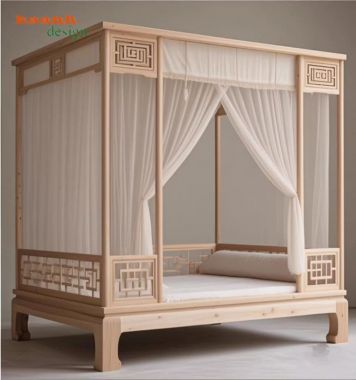 Giường ngủ gỗ đời Tống đẹp chuẩn phong cách Á Đông-SBT 014