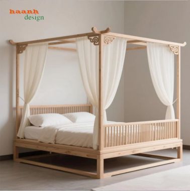 Giường ngủ gỗ đời Tống đẹp chuẩn phong cách Á Đông-SBT 014