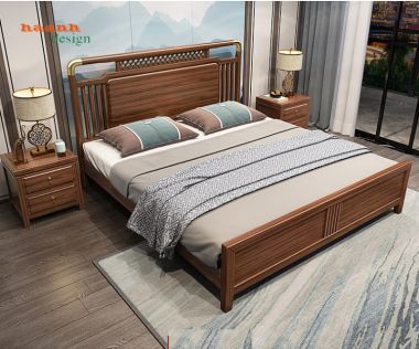 Mẫu giường ngủ phong cách á đông đẹp cá tính GNH 002