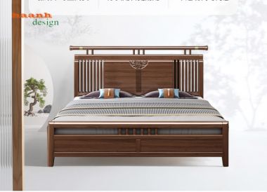 Giường ngủ gỗ tự nhiên hiện đại GNH 003