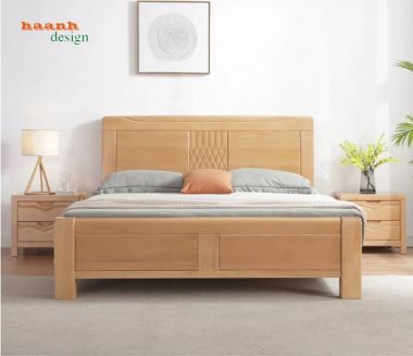 Giường ngủ gỗ tự nhiên hiện đại – xu hướng nội thất 2026-DHN 015