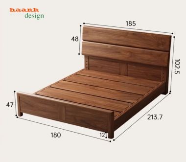 Giường ngủ gỗ óc chó Hà Nội-DHN 018
