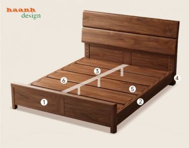 Giường ngủ gỗ óc chó Hà Nội-DHN 018
