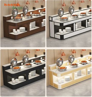 Bàn buffet nhà hàng hiện đại dạng chữ L - BFF 009