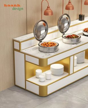 Bàn buffet nhà hàng hiện đại dạng chữ L - BFF 009