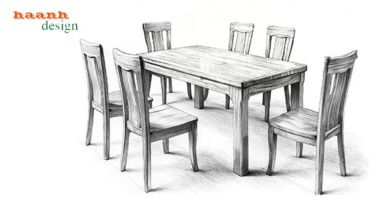 Bàn ghế ăn gỗ tự nhiên 6 ghế thiết kế hiện đại - BGA 014