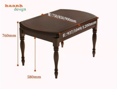 Bàn ghế ăn gỗ tân cổ điển châu Âu được ưa chuộng nhất hiện nay-BAC 010