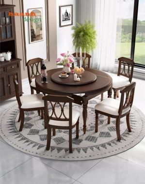 Bàn ghế ăn gỗ tân cổ điển châu Âu được ưa chuộng nhất hiện nay-BAC 010