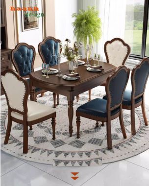 Bàn ghế ăn gỗ tân cổ điển châu Âu được ưa chuộng nhất hiện nay-BAC 010