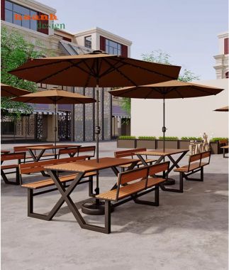 Bàn ghế cafe ngoài trời bền đẹp cho nhà hàng sân vườn-NTG 026
