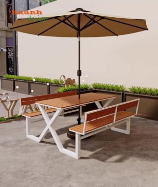 Bàn ghế cafe ngoài trời bền đẹp cho nhà hàng sân vườn-NTG 026