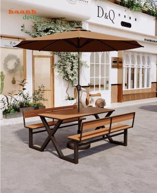 Bàn ghế cafe ngoài trời bền đẹp cho nhà hàng sân vườn-NTG 026