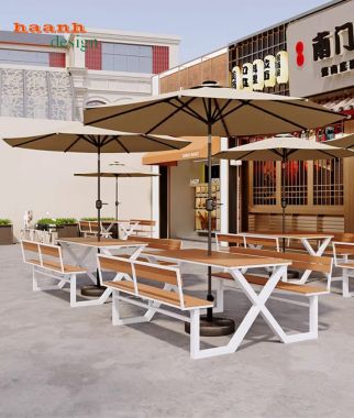 Bàn ghế cafe ngoài trời bền đẹp cho nhà hàng sân vườn-NTG 026