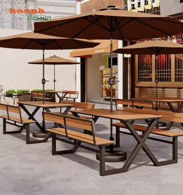 Bàn ghế cafe ngoài trời bền đẹp cho nhà hàng sân vườn-NTG 026