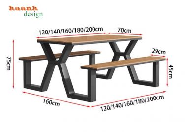 Bàn ghế chân sắt mặt gỗ teak – Giải pháp ngoại thất bền đẹp-NTG 025