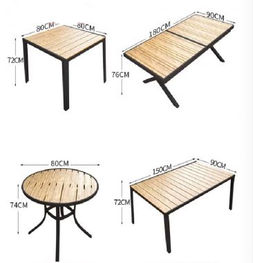 Đẳng cấp Bàn ghế chân sắt mặt gỗ teak cho không gian sống-NTG 014