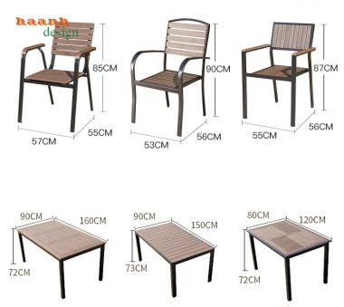 Bàn ghế ngoài trời sắt sơn tĩnh điện kết hợp gỗ Teak Nam Mỹ NTG 005