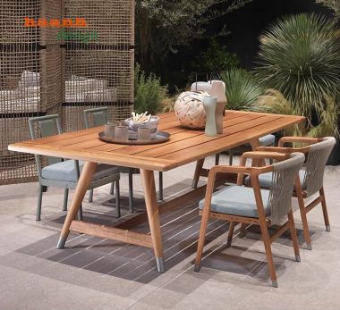 Bàn Ghế Ăn Gỗ Teak Tự Nhiên Ngoại Thất -BGT 014