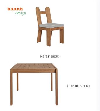 Thiết kế sáng tạo với bàn ghế gỗ teak cho ngoài trời-BGT 019