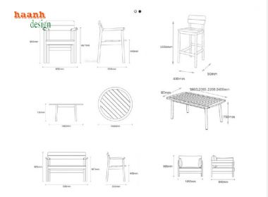 Thỏa mãn không gian sống với bàn ghế gỗ ngoài trời-BGT 023