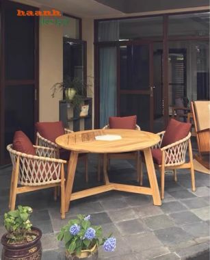 Bàn ghế sân vườn gỗ Teak tự nhiên đẹp và bền lâu BGT 008