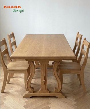 Bàn ghế ăn tân cổ điển kiểu Pháp đẹp sang trọng cho nhà hàng-NHT 005