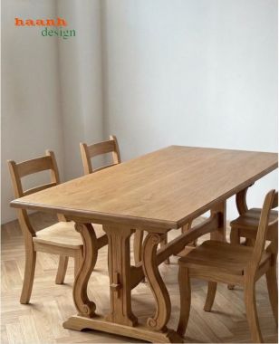 Bàn ghế ăn tân cổ điển kiểu Pháp đẹp sang trọng cho nhà hàng-NHT 005