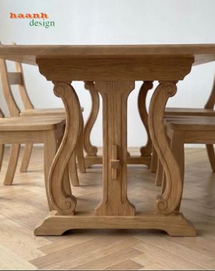 Bàn ghế ăn tân cổ điển kiểu Pháp đẹp sang trọng cho nhà hàng-NHT 005