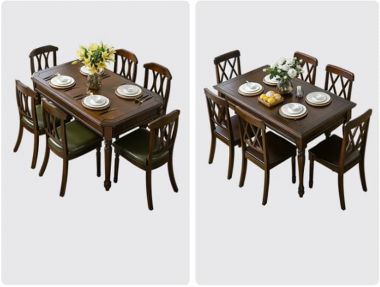 Bộ bàn ăn tân cổ điển đẹp sang trọng chuẩn phong cách Mỹ-NHT 007