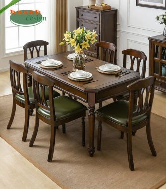 Bộ bàn ăn tân cổ điển đẹp sang trọng chuẩn phong cách Mỹ-NHT 007