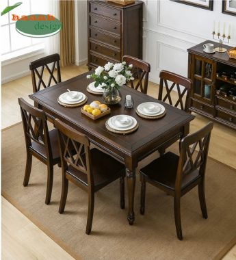 Bộ bàn ăn tân cổ điển đẹp sang trọng chuẩn phong cách Mỹ-NHT 007
