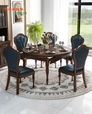 Mẫu bàn ăn cổ điển đẹp cao cấp cho nhà hàng khách sạn-NHT 006