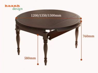 Mẫu bàn ăn cổ điển đẹp cao cấp cho nhà hàng khách sạn-NHT 006