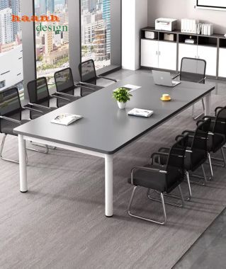 Mẫu bàn hội nghị chân sắt mặt gỗ đẹp bền giá tốt 2026-BHS 015