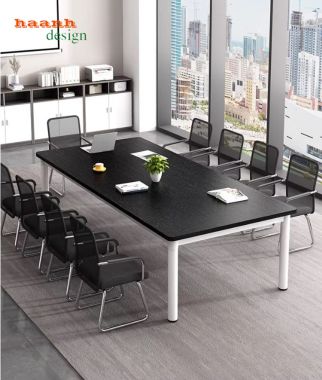 Mẫu bàn hội nghị chân sắt mặt gỗ đẹp bền giá tốt 2026-BHS 015