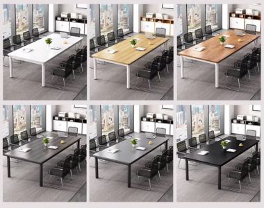 Mẫu bàn hội nghị chân sắt mặt gỗ đẹp bền giá tốt 2026-BHS 015