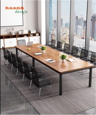 Mẫu bàn hội nghị chân sắt mặt gỗ đẹp bền giá tốt 2026-BHS 015