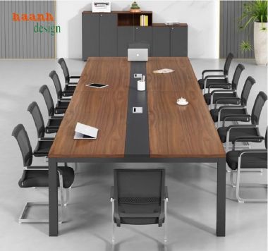 Mẫu bàn họp chân sắt mặt gỗ đẹp, sang trọng cho doanh nghiệp-BHS 012