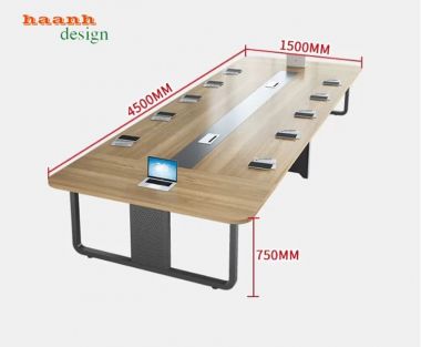 Bàn Họp Chân Sắt Đẹp Kết Hợp Mặt Gỗ MDF Chống Ẩm Cao Cấp-BHS 016