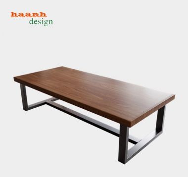 Mẫu bàn họp văn phòng chân sắt mặt gỗ đẹp sang trọng-BHS 014