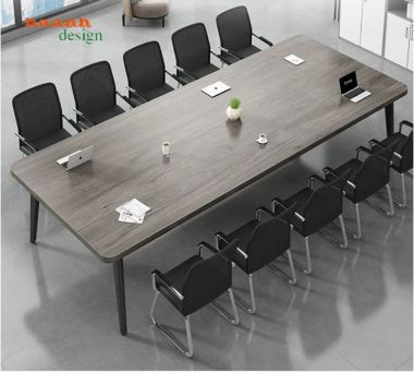 Bàn họp chân sắt mặt gỗ bo góc hiện đại - BHS 018