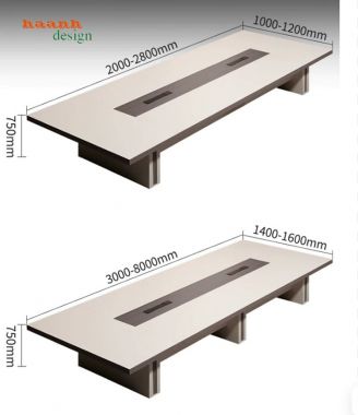 Bàn họp gỗ công nghiệp hiện đại dáng dài - PHH 018