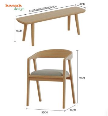 Bàn họp gỗ tự nhiên dáng dài bo góc hiện đại - HPP 018