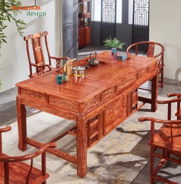 Bàn ghế lãnh đạo gỗ hương chạm tinh xảo đẳng cấp lãnh đạo-BGG 005