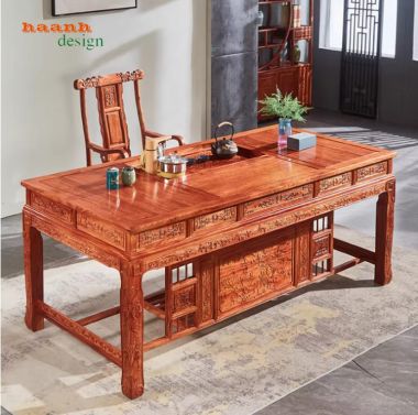 Bàn ghế lãnh đạo gỗ hương chạm tinh xảo đẳng cấp lãnh đạo-BGG 005