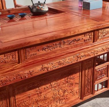 Bàn ghế lãnh đạo gỗ hương chạm tinh xảo đẳng cấp lãnh đạo-BGG 005