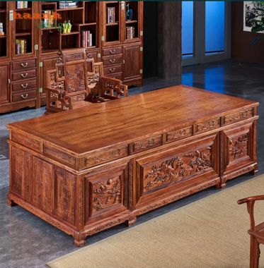 Bàn Làm Việc Gỗ Hương Giám Đốc Phong Cách Trung Hoa-BGG 003